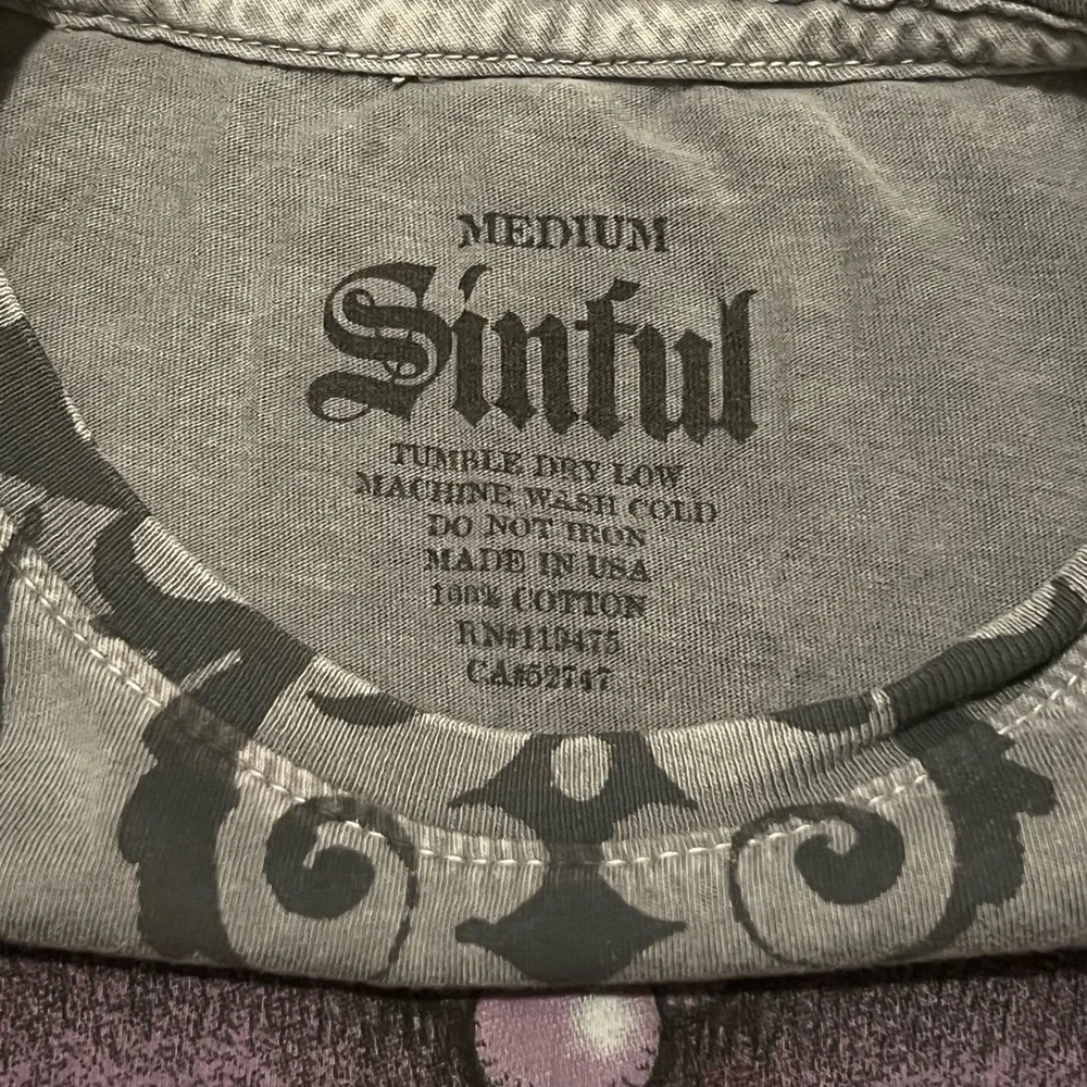 Sinful Women’s Y2K Tee with Heart and Wings Design - Picture 2 of 6